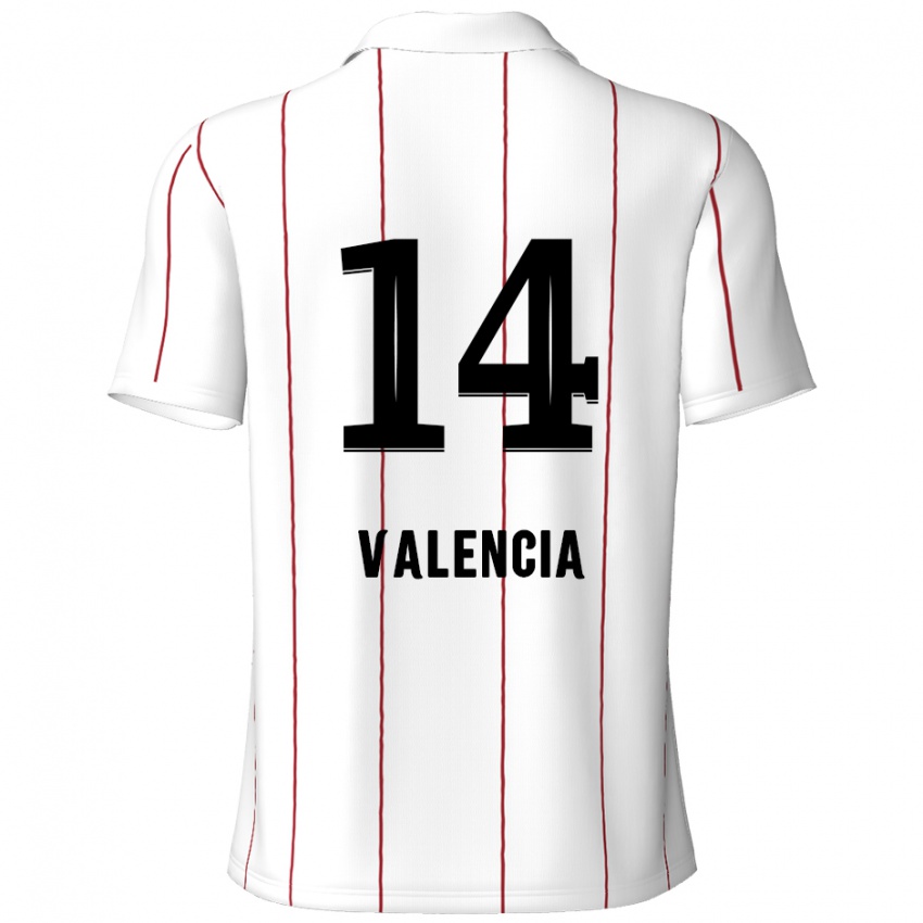 Niño Camiseta Anthony Valencia #14 Blanco Negro 2ª Equipación 2024/25 La Camisa México