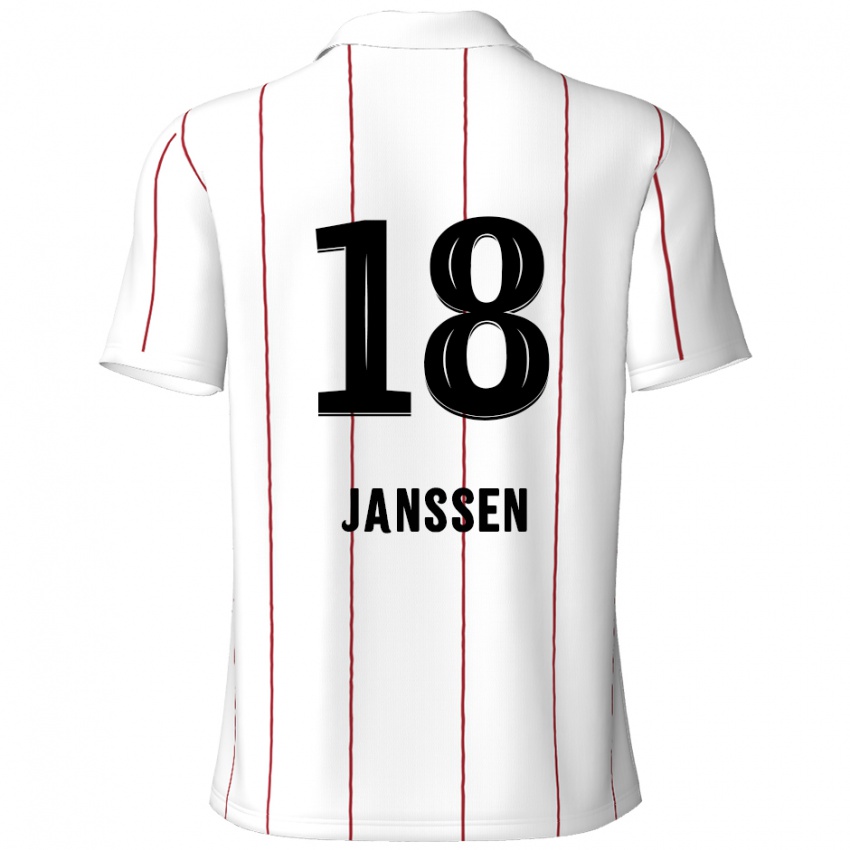 Niño Camiseta Vincent Janssen #18 Blanco Negro 2ª Equipación 2024/25 La Camisa México