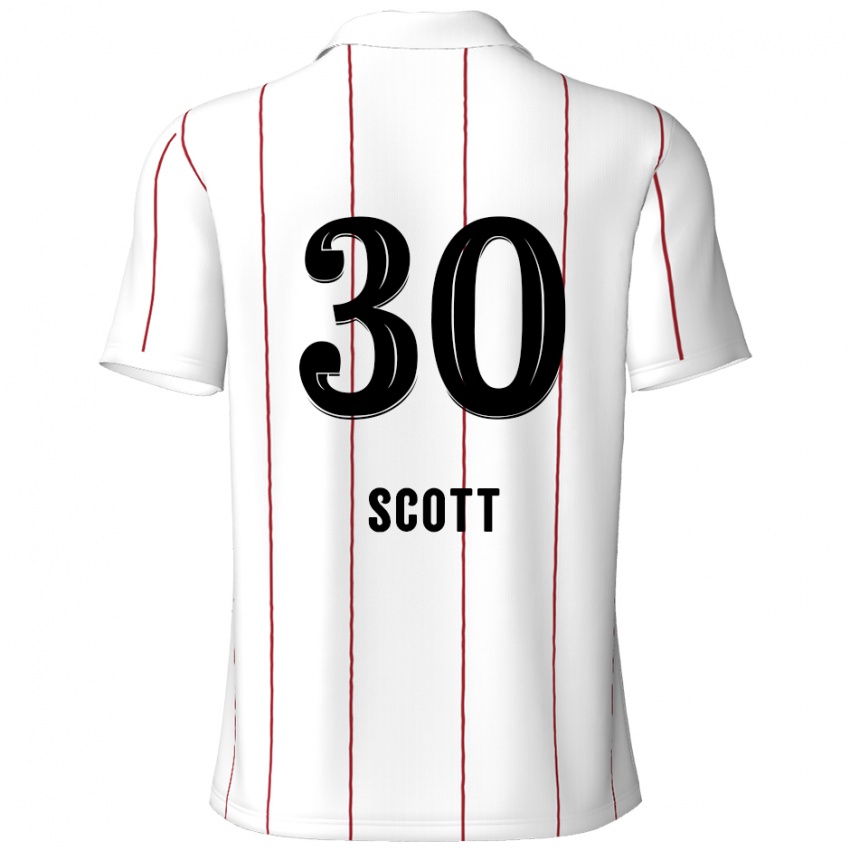 Niño Camiseta Christopher Scott #30 Blanco Negro 2ª Equipación 2024/25 La Camisa México