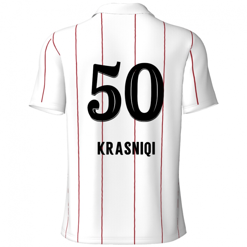 Niño Camiseta Laurit Krasniqi #50 Blanco Negro 2ª Equipación 2024/25 La Camisa México