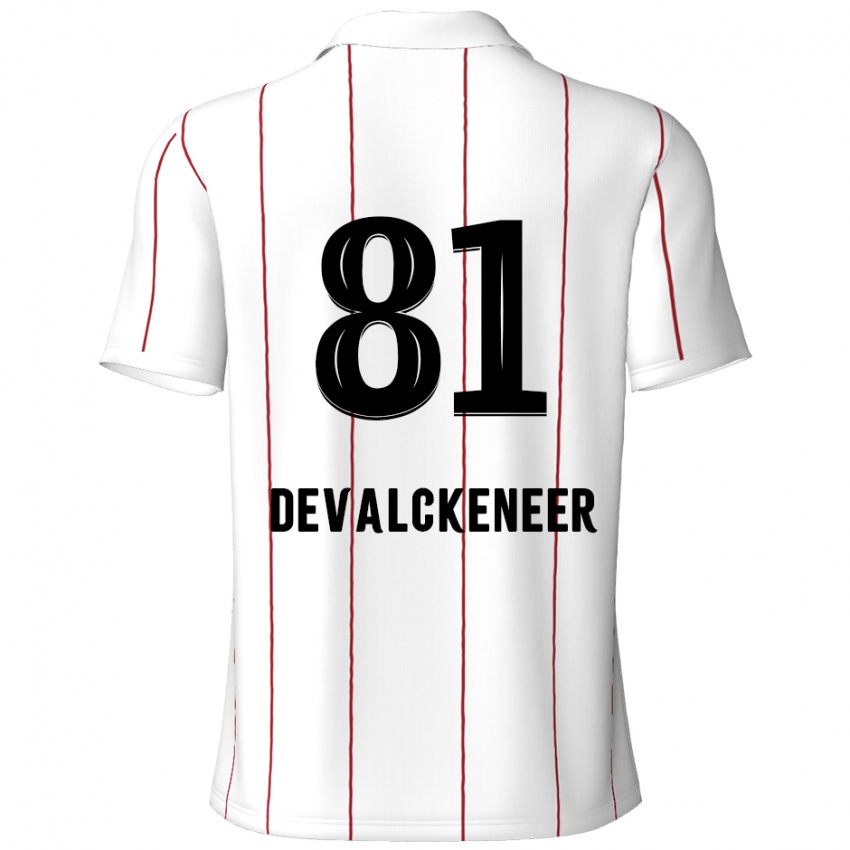 Niño Camiseta Niels Devalckeneer #81 Blanco Negro 2ª Equipación 2024/25 La Camisa México