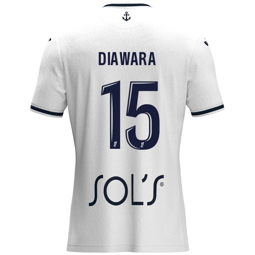 Niño Camiseta Kandet Diawara #15 Blanco Azul Oscuro 2ª Equipación 2024/25 La Camisa México