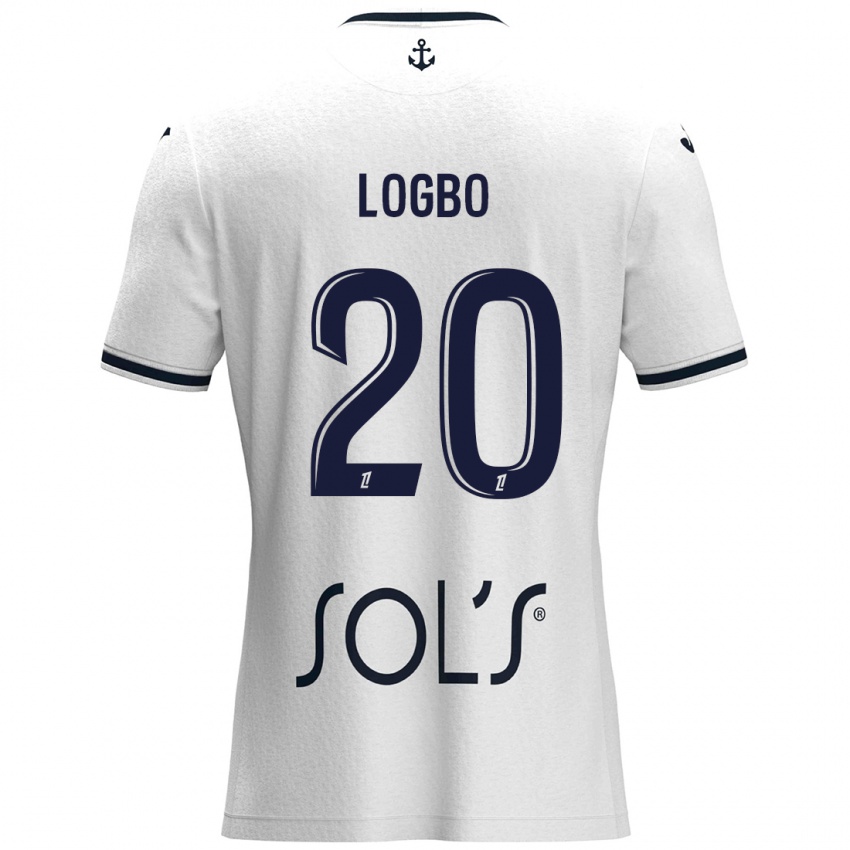 Niño Camiseta Andy Logbo #20 Blanco Azul Oscuro 2ª Equipación 2024/25 La Camisa México