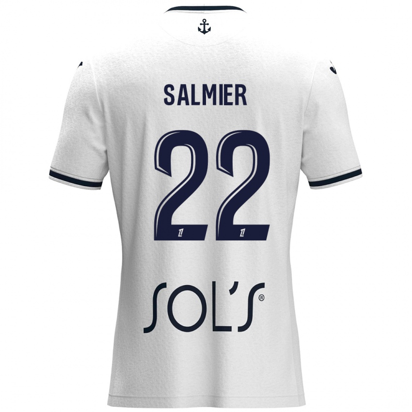 Niño Camiseta Yoann Salmier #22 Blanco Azul Oscuro 2ª Equipación 2024/25 La Camisa México