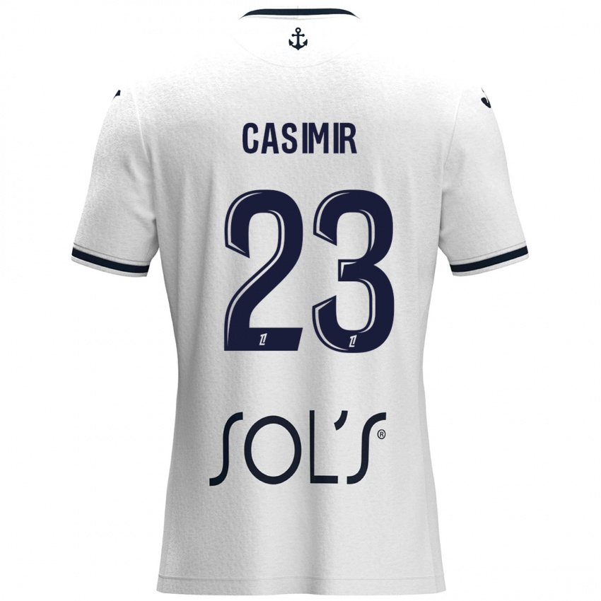 Niño Camiseta Josué Casimir #23 Blanco Azul Oscuro 2ª Equipación 2024/25 La Camisa México