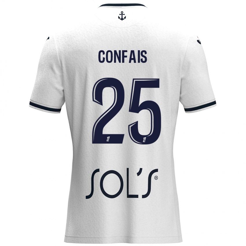 Niño Camiseta Aloïs Confais #25 Blanco Azul Oscuro 2ª Equipación 2024/25 La Camisa México