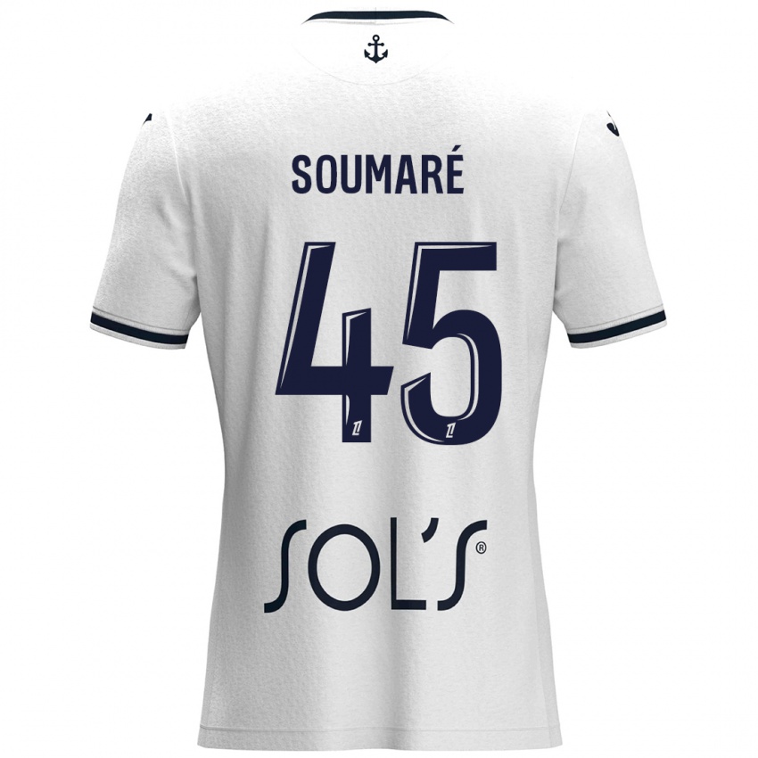 Niño Camiseta Issa Soumaré #45 Blanco Azul Oscuro 2ª Equipación 2024/25 La Camisa México