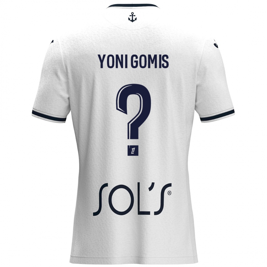 Niño Camiseta Yoni Gomis #0 Blanco Azul Oscuro 2ª Equipación 2024/25 La Camisa México