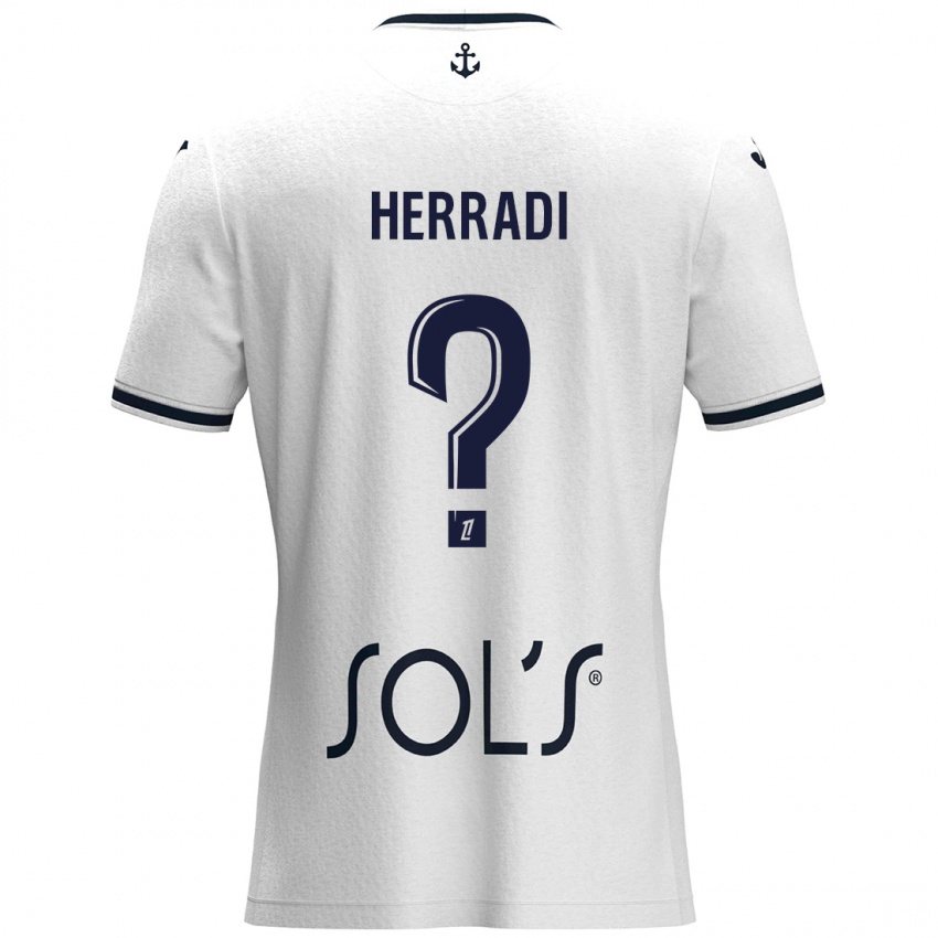 Niño Camiseta Zaid Herradi #0 Blanco Azul Oscuro 2ª Equipación 2024/25 La Camisa México