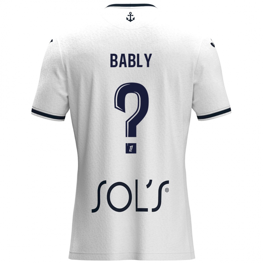 Niño Camiseta Emmanuel Bably #0 Blanco Azul Oscuro 2ª Equipación 2024/25 La Camisa México