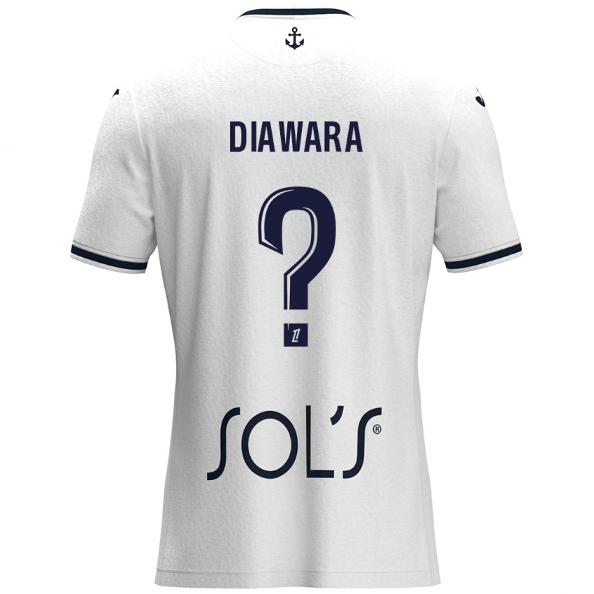 Niño Camiseta Djimin Diawara #0 Blanco Azul Oscuro 2ª Equipación 2024/25 La Camisa México