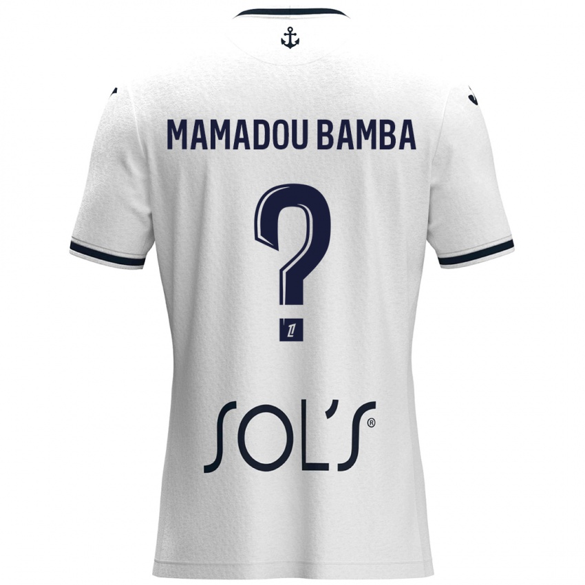 Niño Camiseta Ben Mamadou Bamba #0 Blanco Azul Oscuro 2ª Equipación 2024/25 La Camisa México