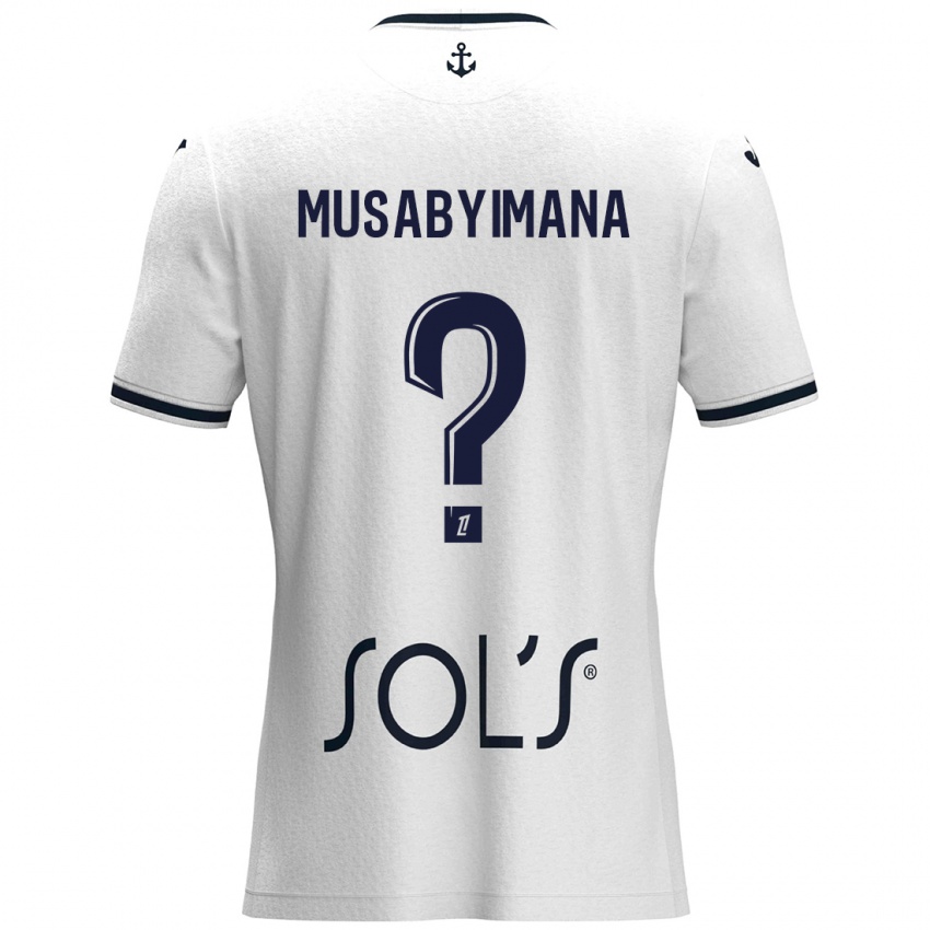 Niño Camiseta Thierry Musabyimana #0 Blanco Azul Oscuro 2ª Equipación 2024/25 La Camisa México