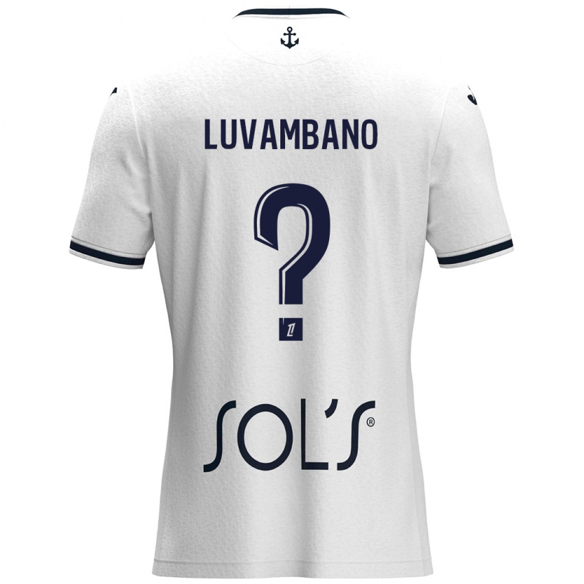 Niño Camiseta Ethan Luvambano #0 Blanco Azul Oscuro 2ª Equipación 2024/25 La Camisa México