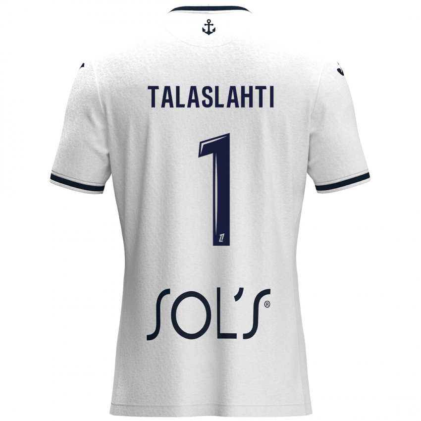 Niño Camiseta Katriina Talaslahti #1 Blanco Azul Oscuro 2ª Equipación 2024/25 La Camisa México