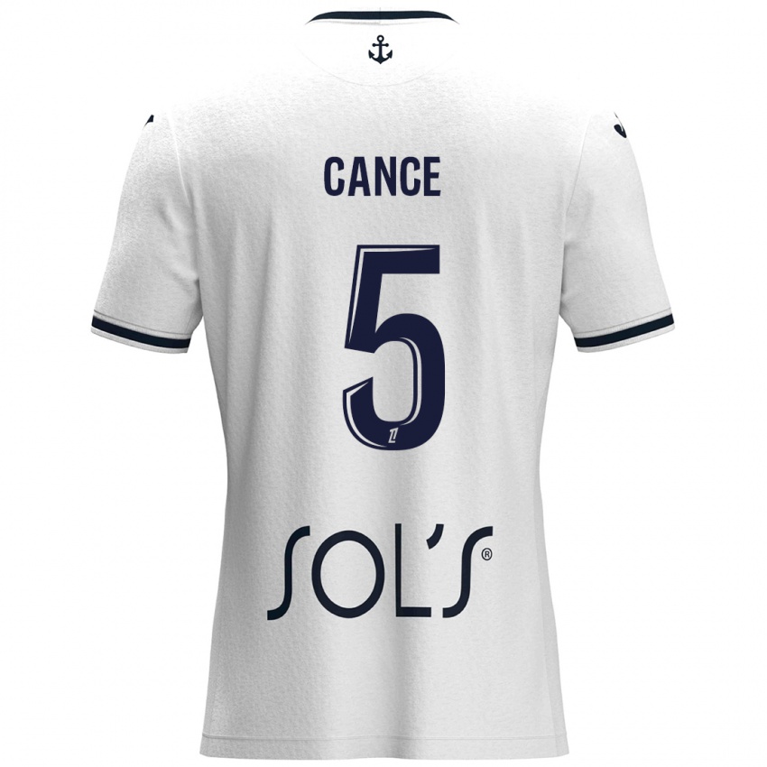 Niño Camiseta Laurie Cance #5 Blanco Azul Oscuro 2ª Equipación 2024/25 La Camisa México