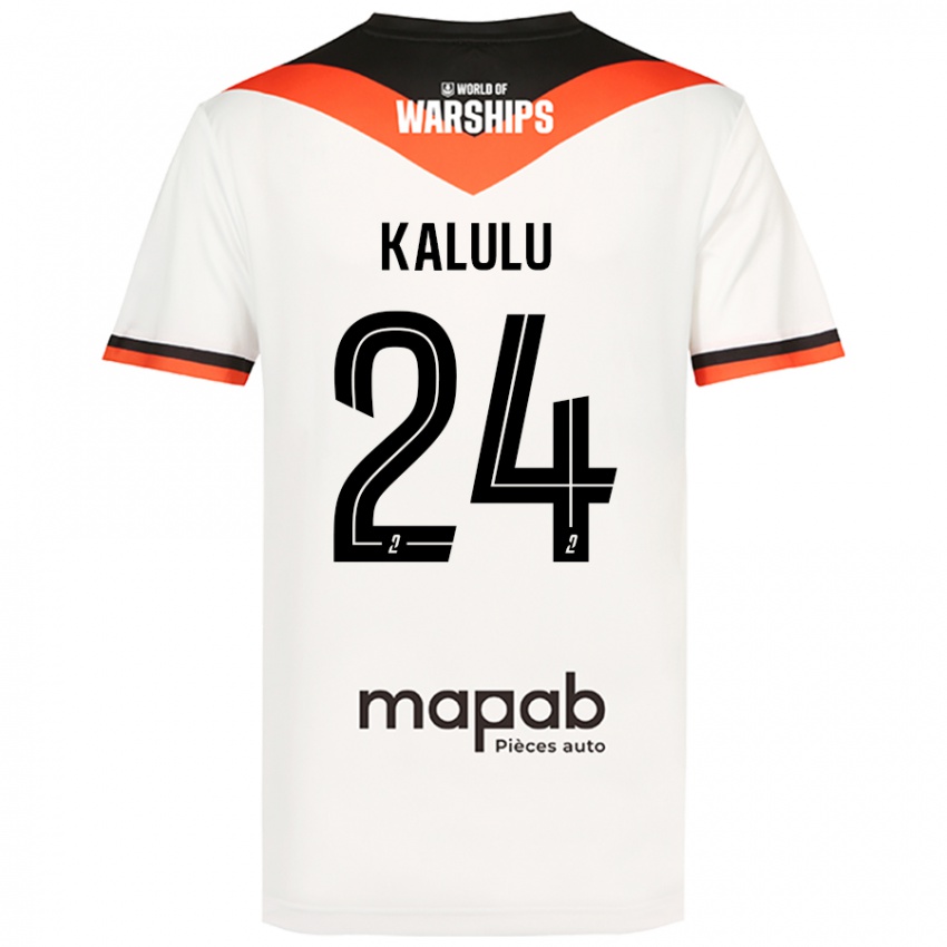 Niño Camiseta Gédéon Kalulu #24 Blanco 2ª Equipación 2024/25 La Camisa México