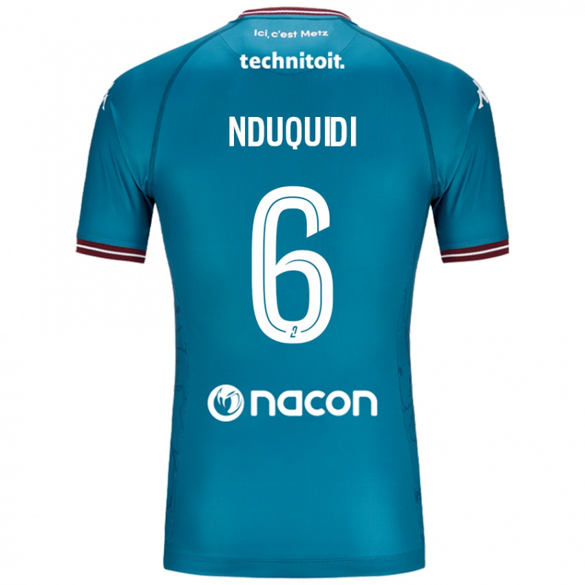 Niño Camiseta Joseph Nduquidi #6 Azul Petróleo 2ª Equipación 2024/25 La Camisa México