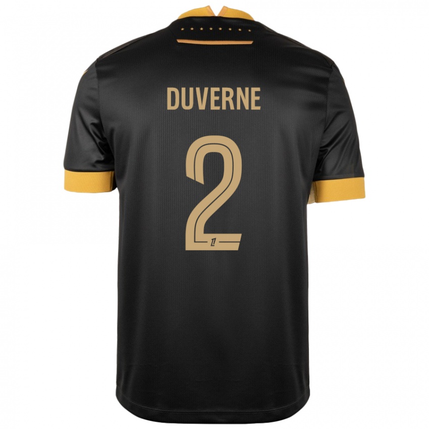 Niño Camiseta Jean-Kévin Duverne #2 Negro Marrón 2ª Equipación 2024/25 La Camisa México