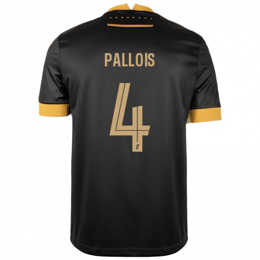 Niño Camiseta Nicolas Pallois #4 Negro Marrón 2ª Equipación 2024/25 La Camisa México