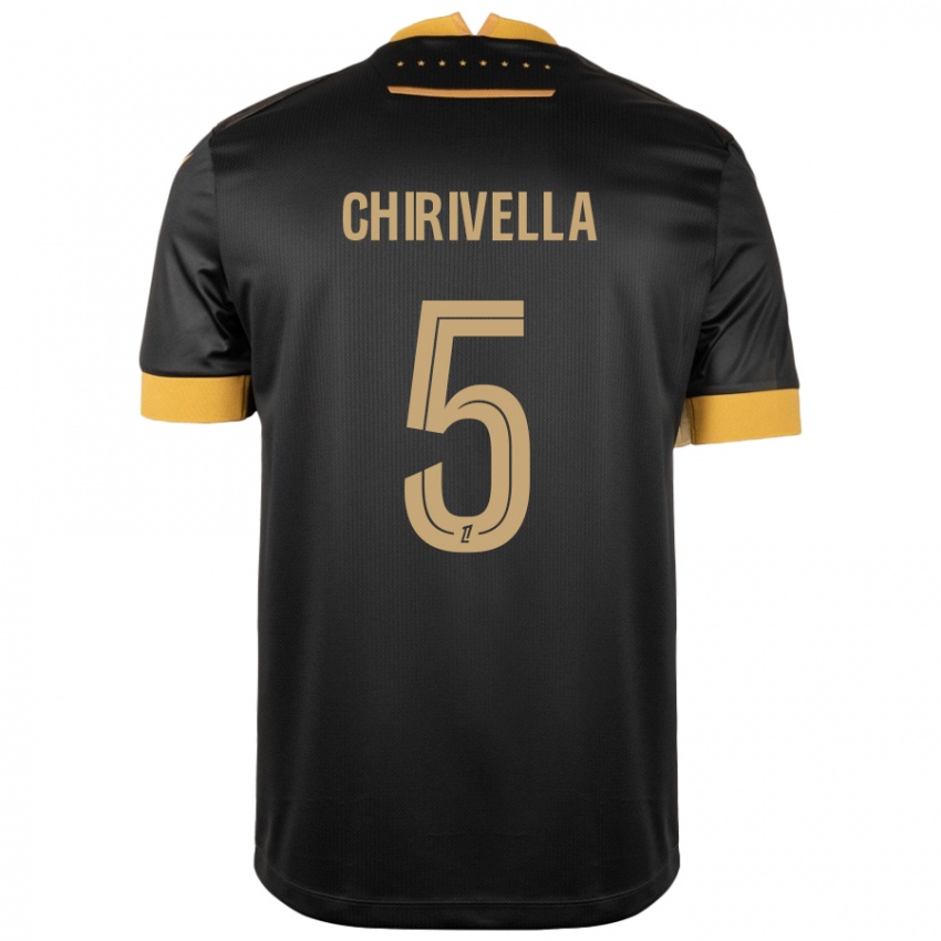 Niño Camiseta Pedro Chirivella #5 Negro Marrón 2ª Equipación 2024/25 La Camisa México