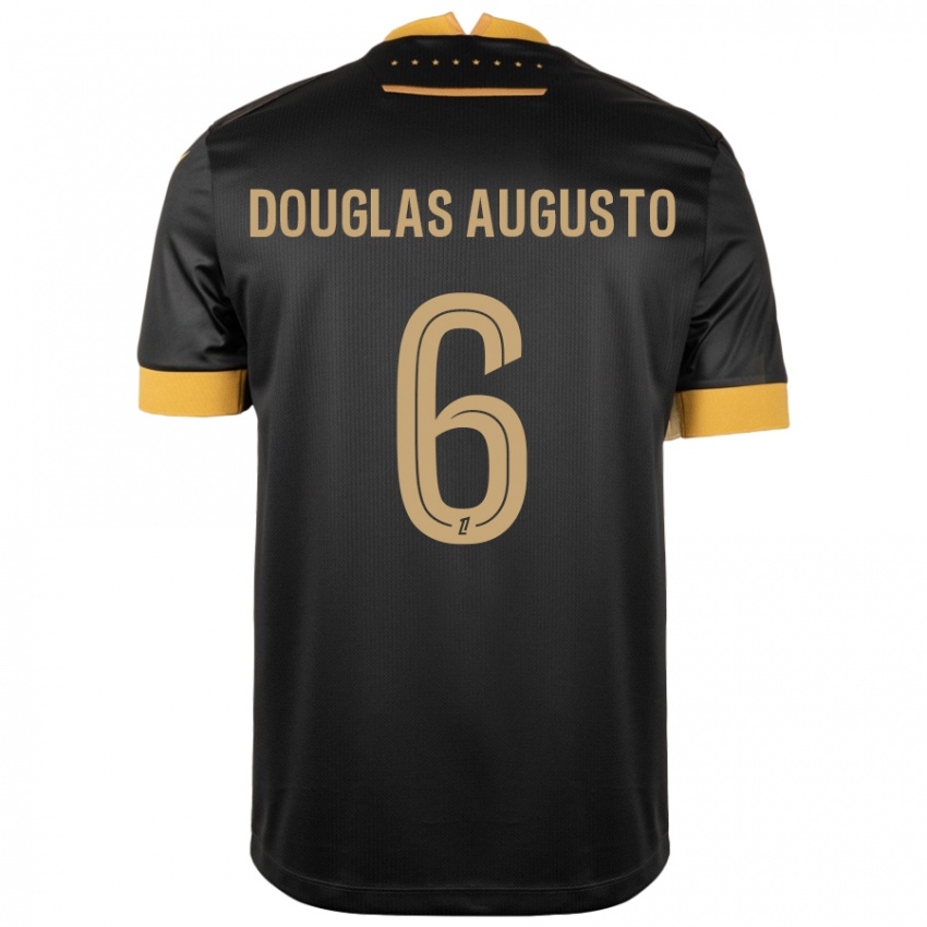 Niño Camiseta Douglas Augusto #6 Negro Marrón 2ª Equipación 2024/25 La Camisa México