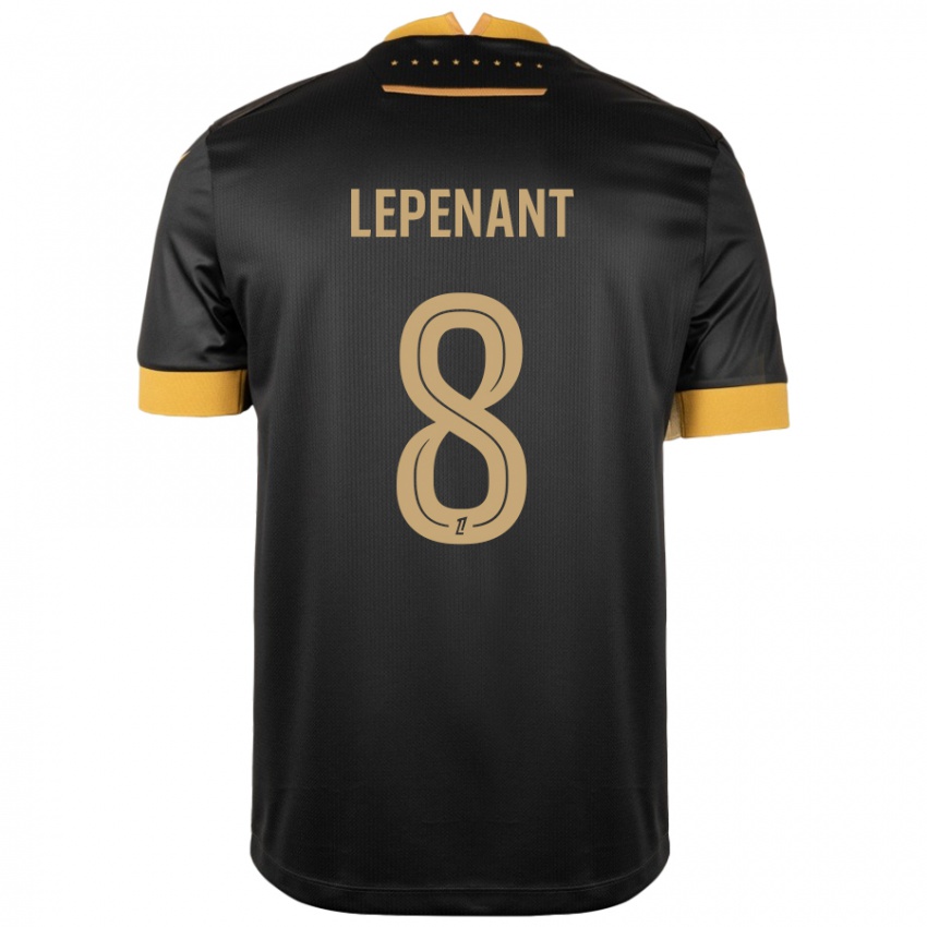 Niño Camiseta Johann Lepenant #8 Negro Marrón 2ª Equipación 2024/25 La Camisa México