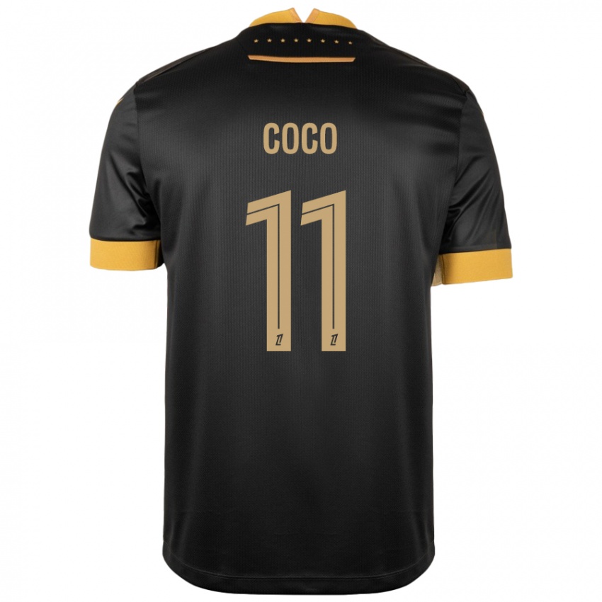 Niño Camiseta Marcus Coco #11 Negro Marrón 2ª Equipación 2024/25 La Camisa México