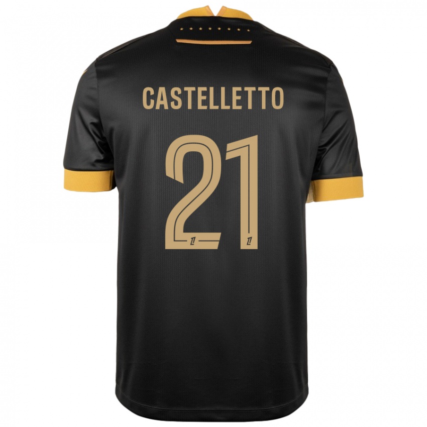 Niño Camiseta Jean-Charles Castelletto #21 Negro Marrón 2ª Equipación 2024/25 La Camisa México