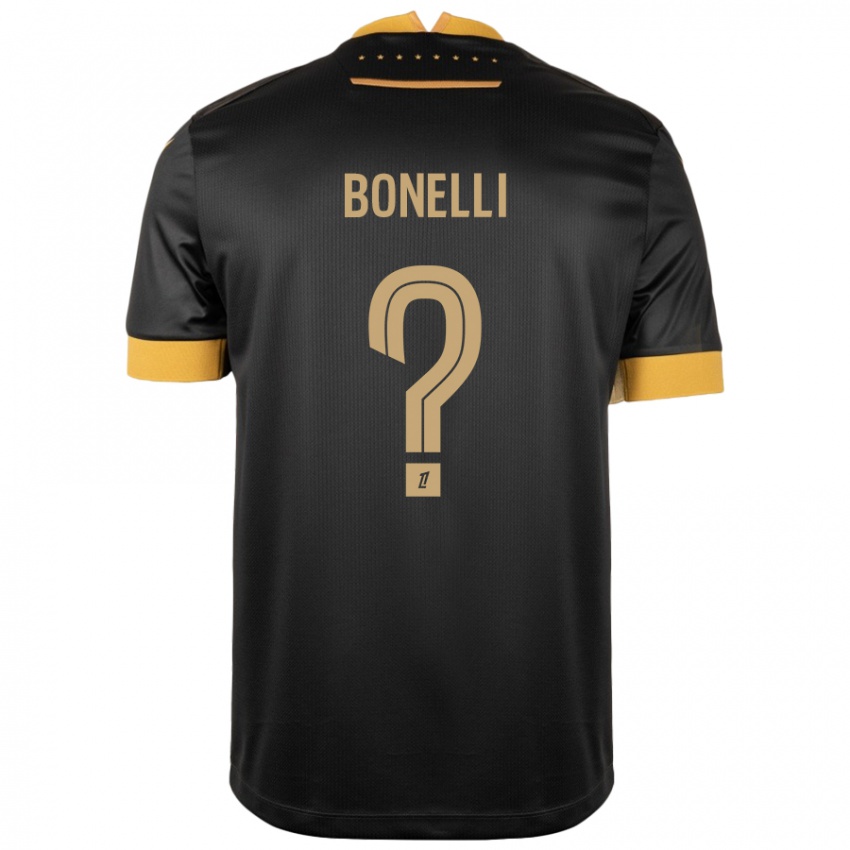 Niño Camiseta Lucas Bonelli #0 Negro Marrón 2ª Equipación 2024/25 La Camisa México