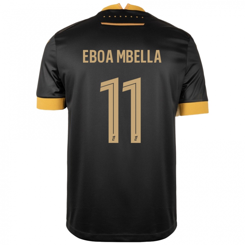 Niño Camiseta Eden Eboa Mbella #11 Negro Marrón 2ª Equipación 2024/25 La Camisa México