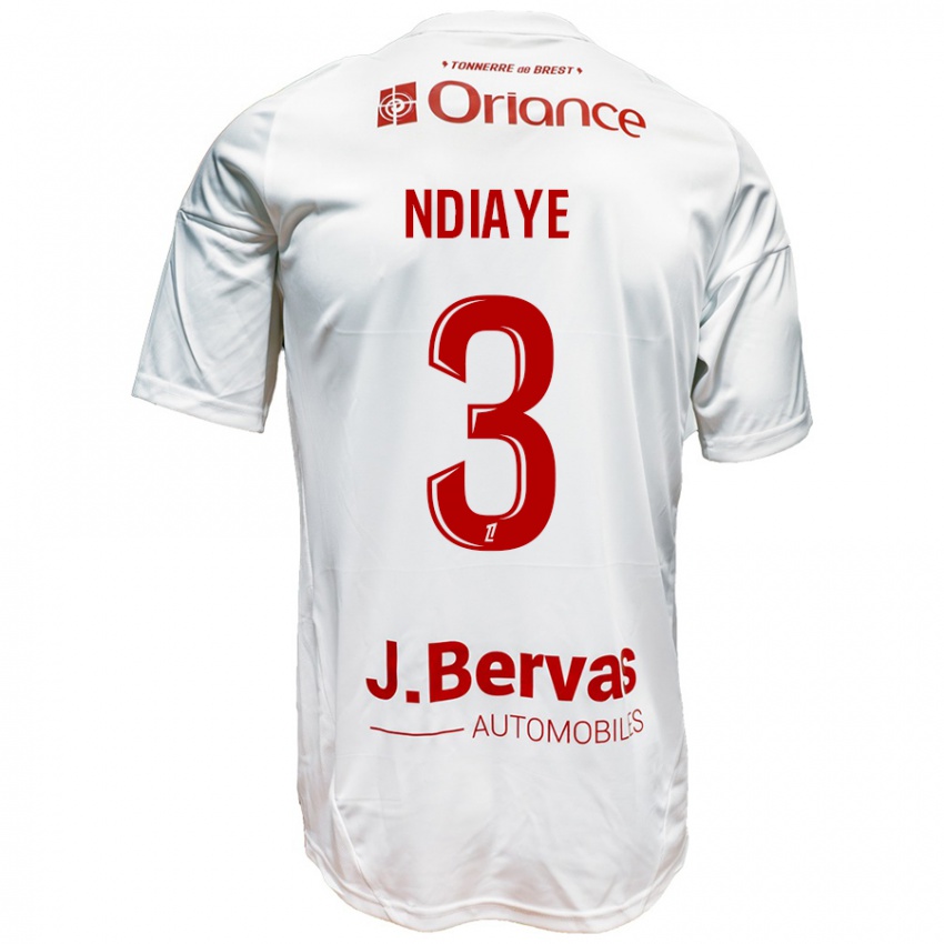 Niño Camiseta Abdoulaye Ndiaye #3 Blanco Rojo 2ª Equipación 2024/25 La Camisa México