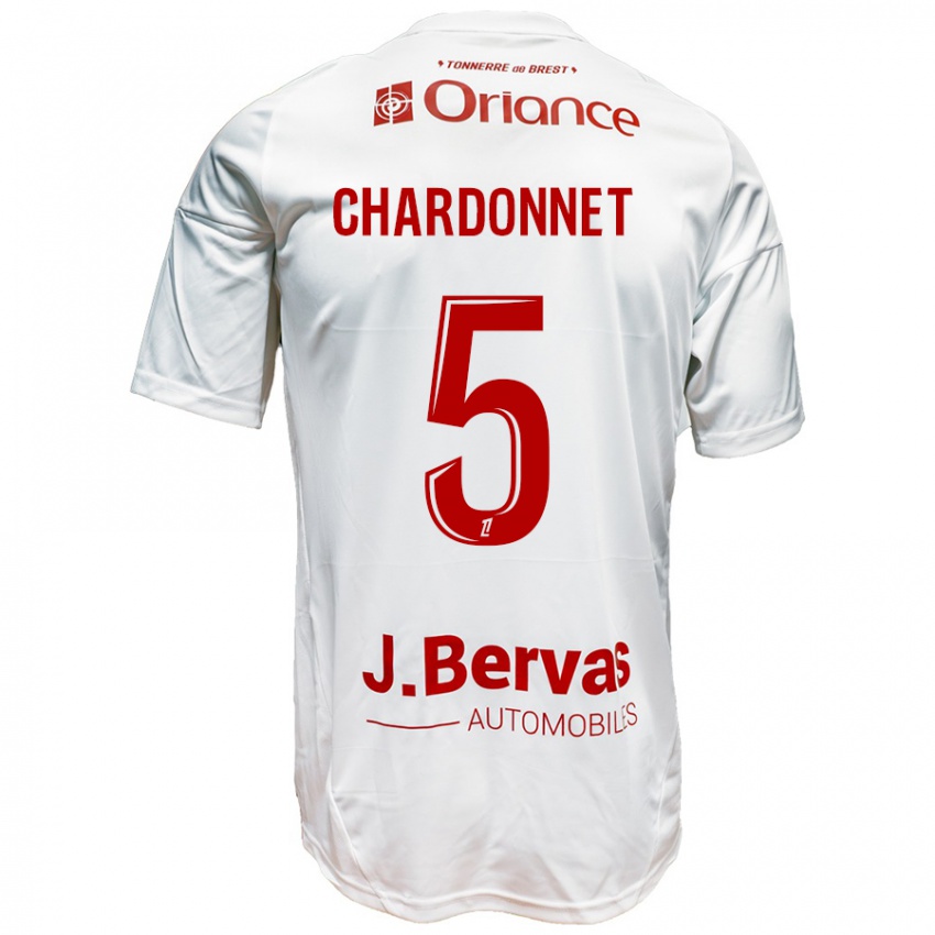 Niño Camiseta Brendan Chardonnet #5 Blanco Rojo 2ª Equipación 2024/25 La Camisa México