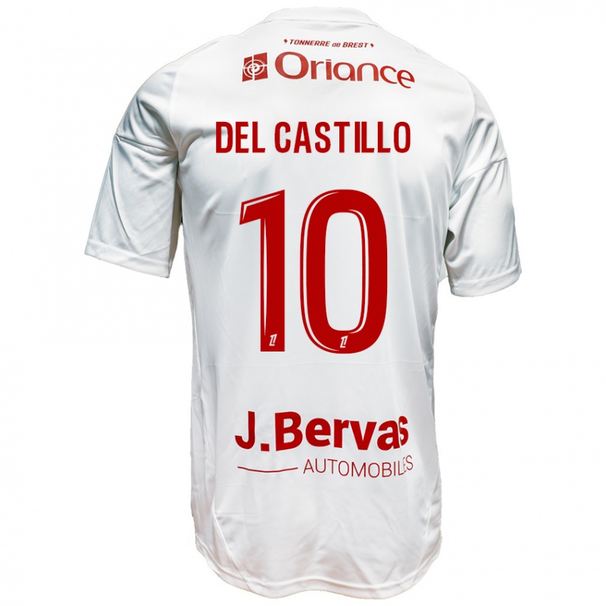 Niño Camiseta Romain Del Castillo #10 Blanco Rojo 2ª Equipación 2024/25 La Camisa México