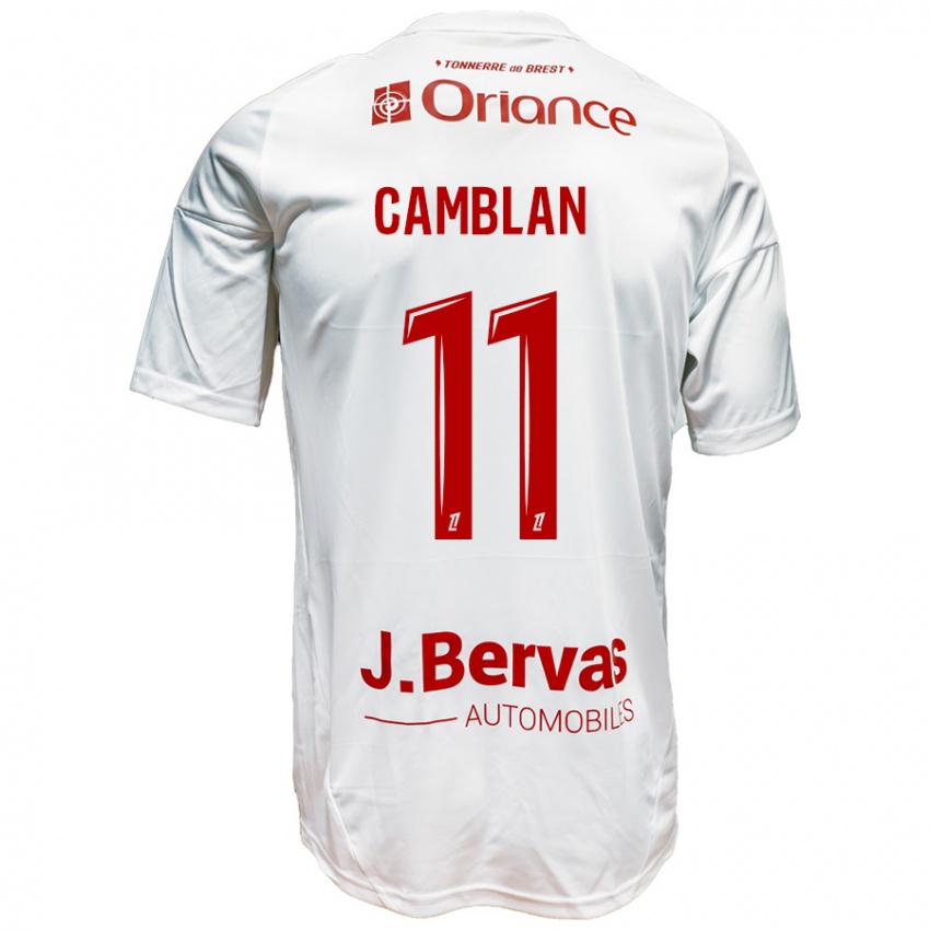 Niño Camiseta Axel Camblan #11 Blanco Rojo 2ª Equipación 2024/25 La Camisa México