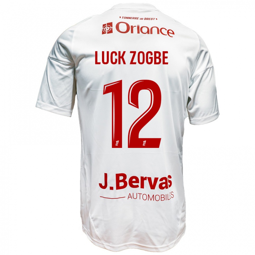 Niño Camiseta Luck Zogbé #12 Blanco Rojo 2ª Equipación 2024/25 La Camisa México