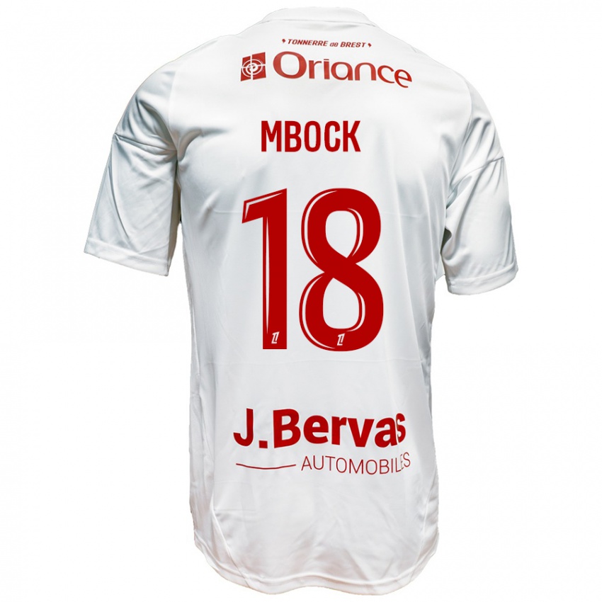 Niño Camiseta Hianga'a Mbock #18 Blanco Rojo 2ª Equipación 2024/25 La Camisa México