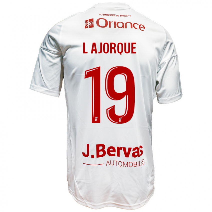 Niño Camiseta Ludovic Ajorque #19 Blanco Rojo 2ª Equipación 2024/25 La Camisa México