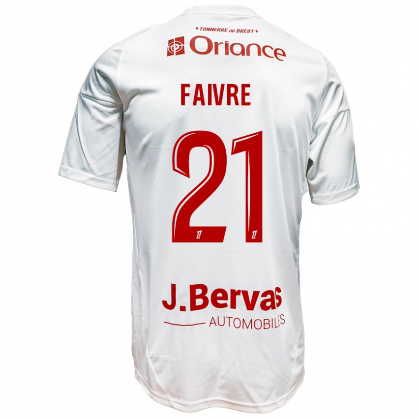 Niño Camiseta Romain Faivre #21 Blanco Rojo 2ª Equipación 2024/25 La Camisa México