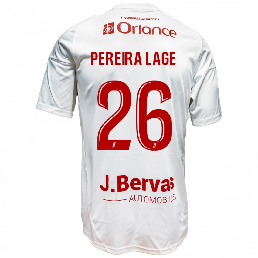 Niño Camiseta Mathias Pereira Lage #26 Blanco Rojo 2ª Equipación 2024/25 La Camisa México