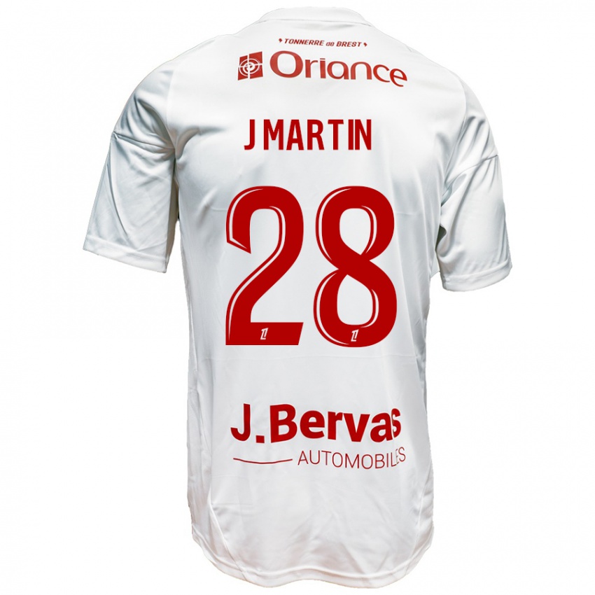 Niño Camiseta Jonas Martin #28 Blanco Rojo 2ª Equipación 2024/25 La Camisa México