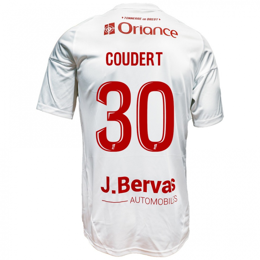 Niño Camiseta Grégoire Coudert #30 Blanco Rojo 2ª Equipación 2024/25 La Camisa México