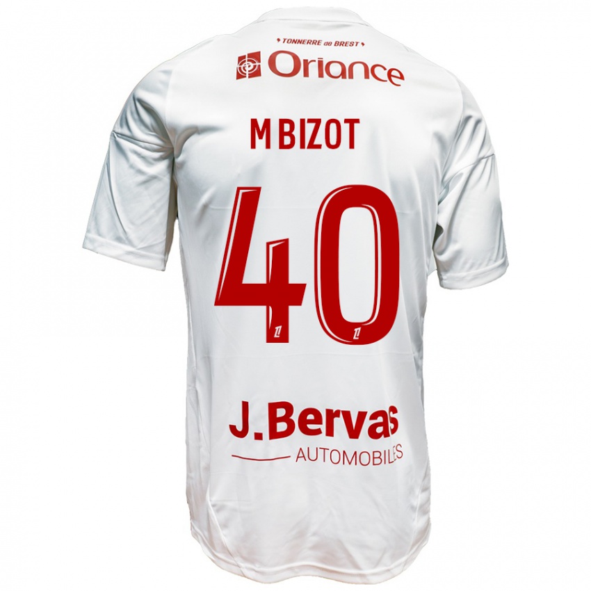 Niño Camiseta Marco Bizot #40 Blanco Rojo 2ª Equipación 2024/25 La Camisa México