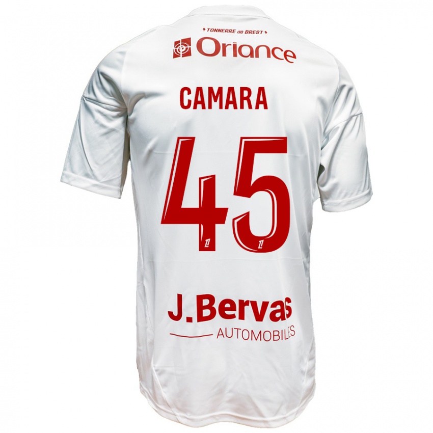 Niño Camiseta Mahdi Camara #45 Blanco Rojo 2ª Equipación 2024/25 La Camisa México