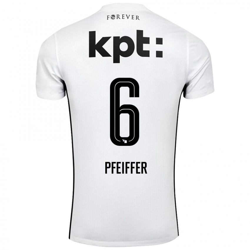 Niño Camiseta Patric Pfeiffer #6 Blanco Negro 2ª Equipación 2024/25 La Camisa México