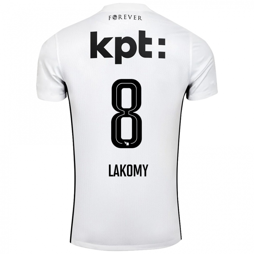 Niño Camiseta Lukasz Lakomy #8 Blanco Negro 2ª Equipación 2024/25 La Camisa México