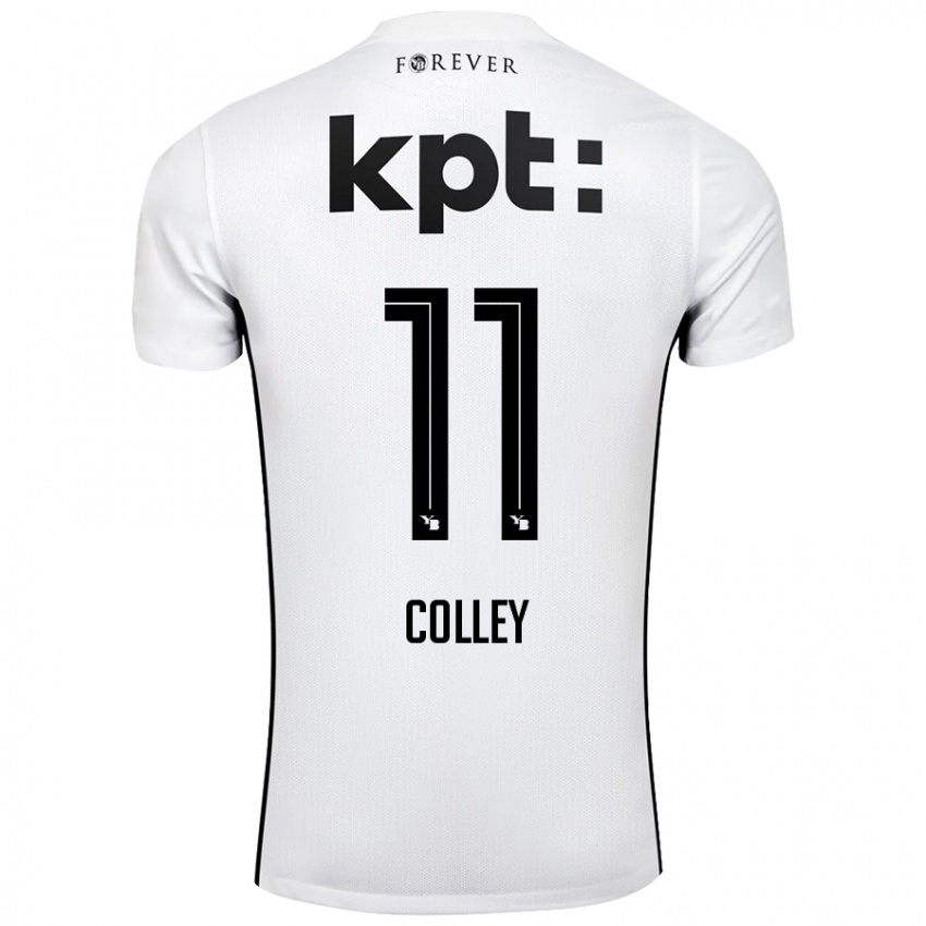 Niño Camiseta Ebrima Colley #11 Blanco Negro 2ª Equipación 2024/25 La Camisa México