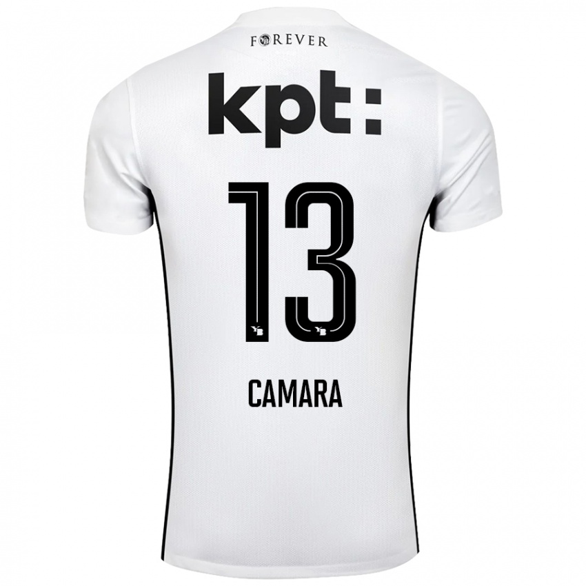 Niño Camiseta Mohamed Camara #13 Blanco Negro 2ª Equipación 2024/25 La Camisa México