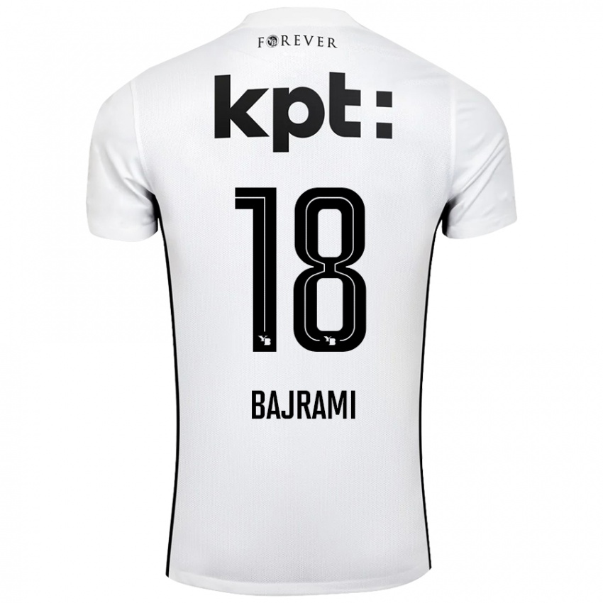 Niño Camiseta Ardian Bajrami #18 Blanco Negro 2ª Equipación 2024/25 La Camisa México