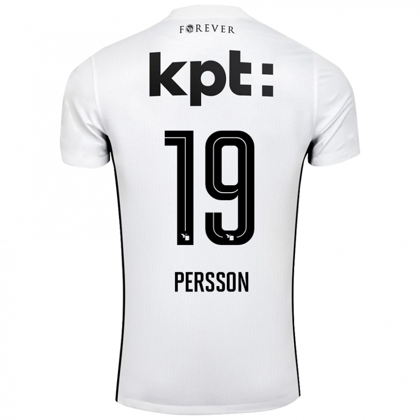 Niño Camiseta Noah Persson #19 Blanco Negro 2ª Equipación 2024/25 La Camisa México